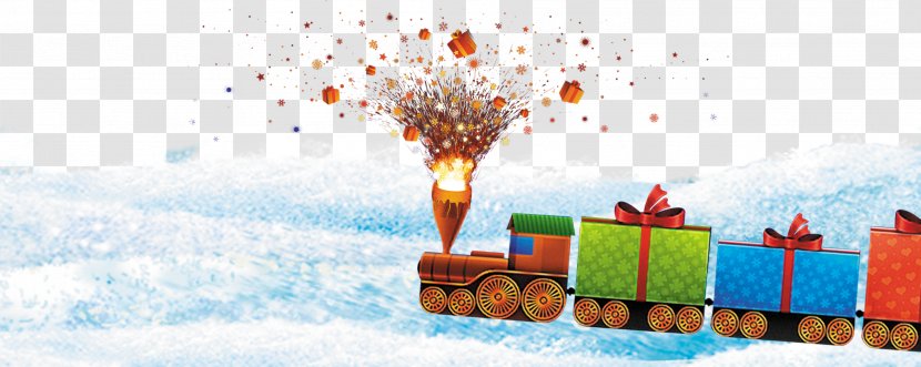 Christmas Tree Gift Clip Art - Cartoon - Fireworks Train Pattern Transparent PNG