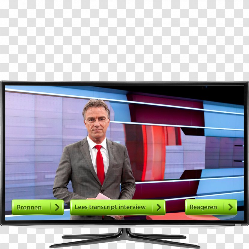 LCD Television NPO 2 Set Smart TV - Led Backlit Lcd Display - Journalist Transparent PNG