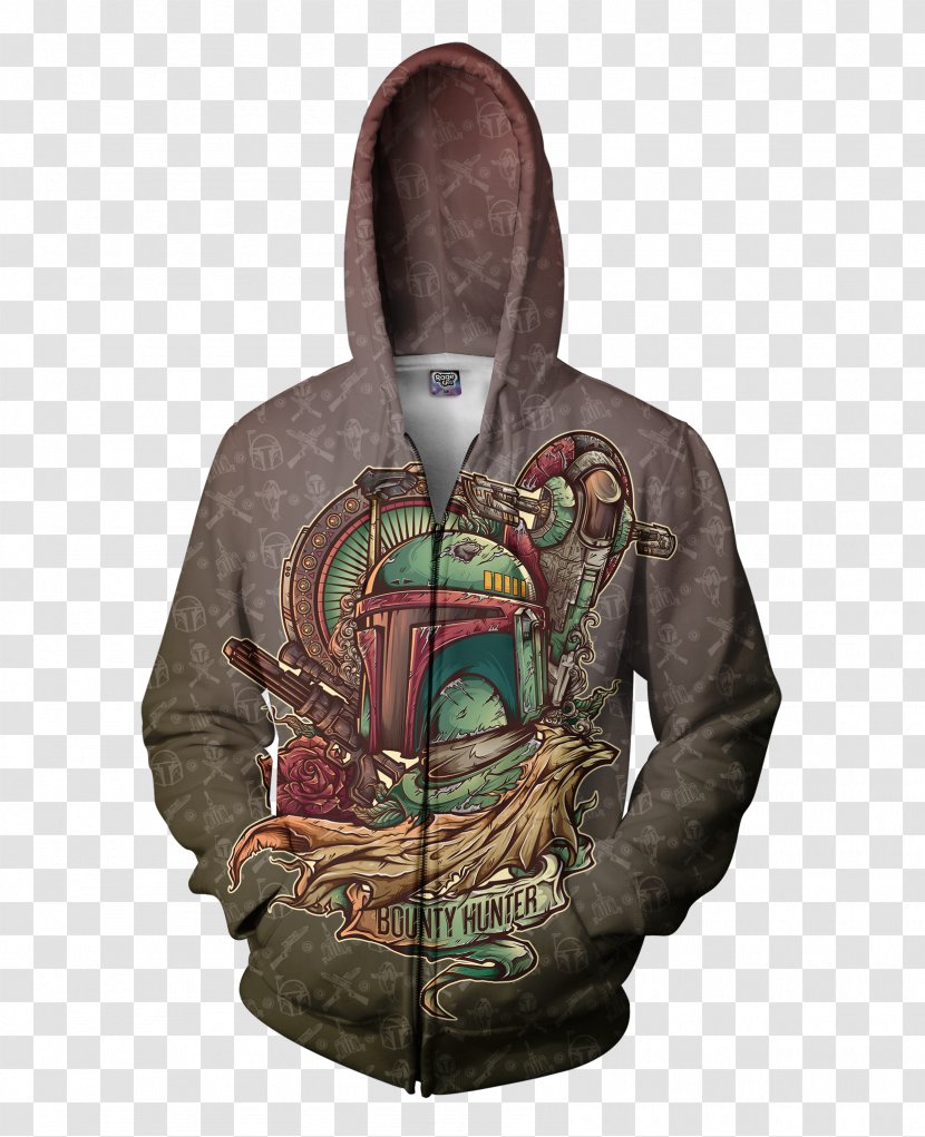 Hoodie T-shirt Clothing Bluza All Over Print - Sweater - Bounty Hunter Transparent PNG
