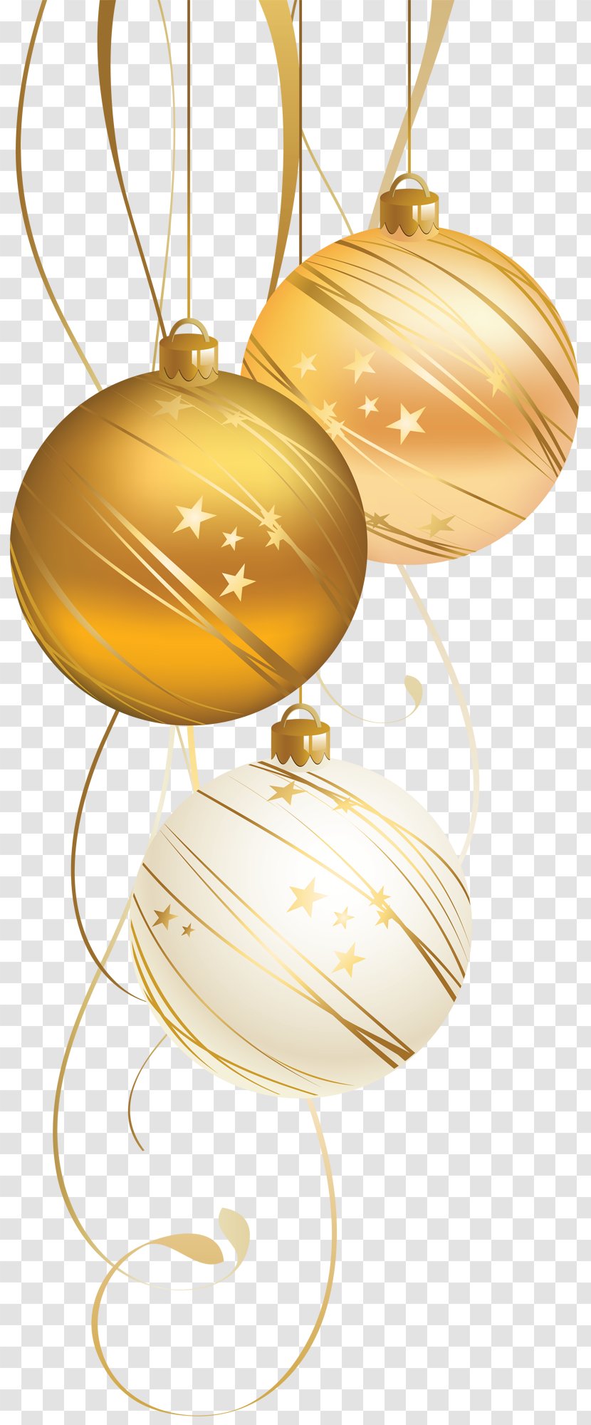 Christmas Ornament Decoration New Year Card - Crystal Ball - Golden Transparent PNG