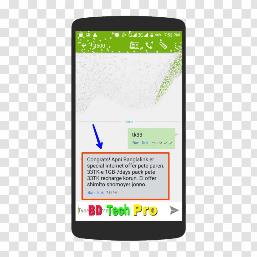 Mobile Phone Accessories Phones Text Messaging Font - Green - Banglalink Transparent PNG