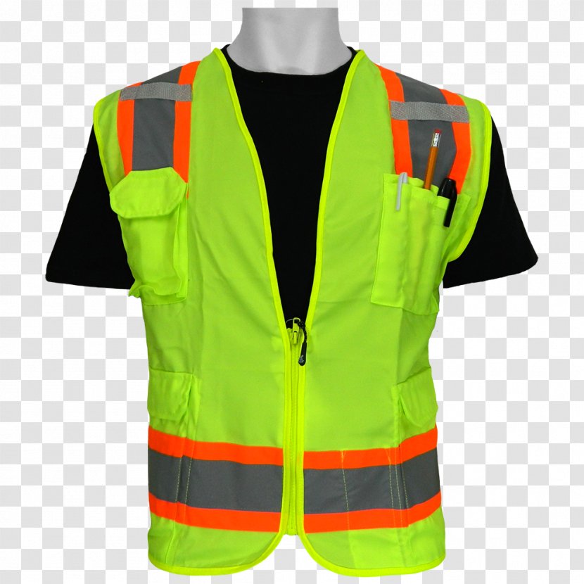 Gilets T-shirt High-visibility Clothing Sleeve Jacket - Tshirt - Safety Vest Transparent PNG