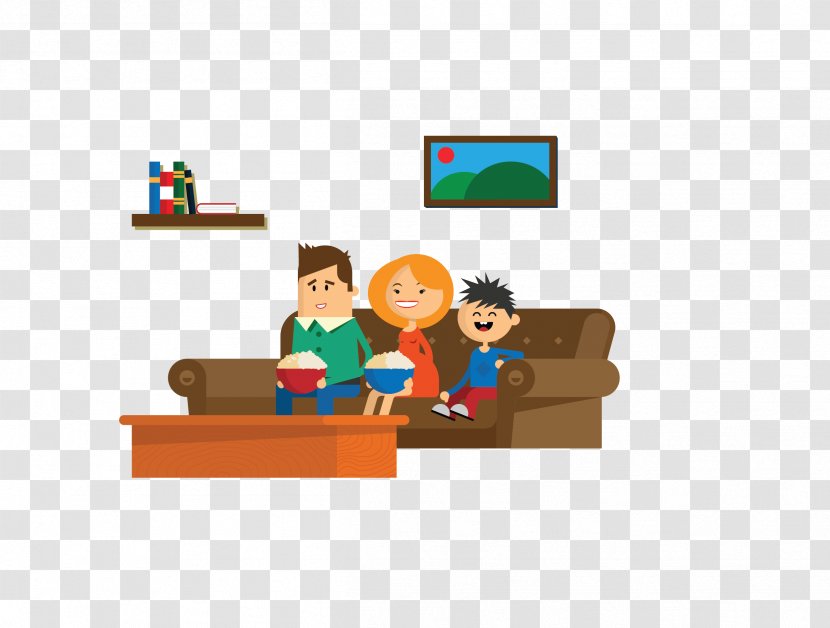 Family Television Set - Play - Vector Color Watching TV Transparent PNG