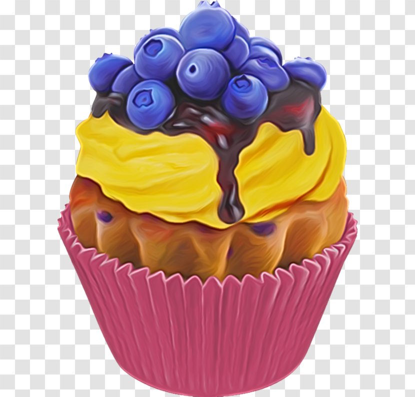 Cupcake Fruitcake Muffin Cream - Icing - Blueberry Cake Transparent PNG