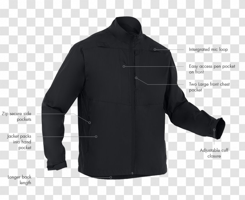 Sleeve Jacket T-shirt Softshell Battle Dress Uniform - Black Transparent PNG