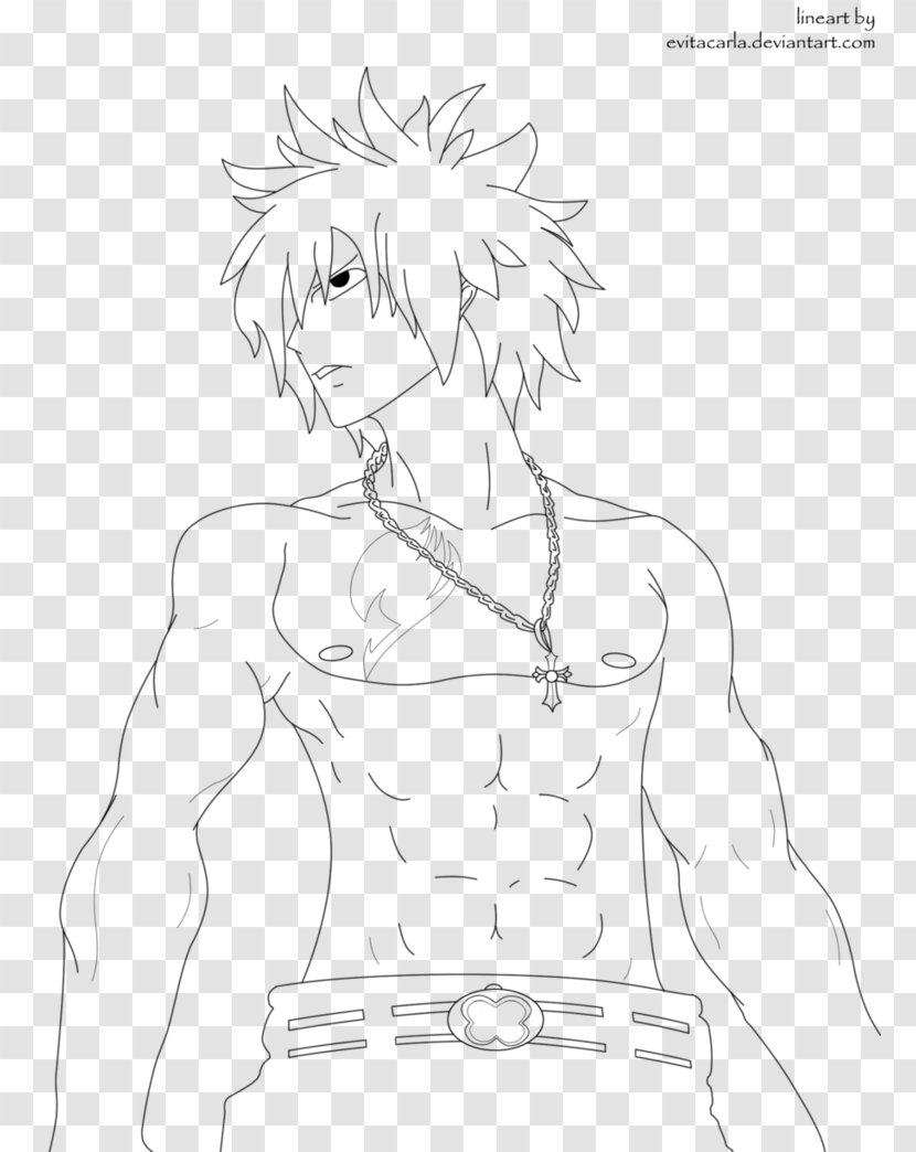 Gray Fullbuster Line Art Character Drawing Sketch - Flower - Fairy Tail Characters Transparent PNG