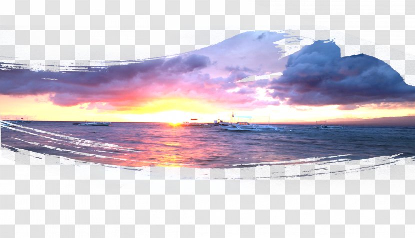 The Sea Wallpaper - Qinhuangdao - Sun Rises In Level Effect Element Transparent PNG