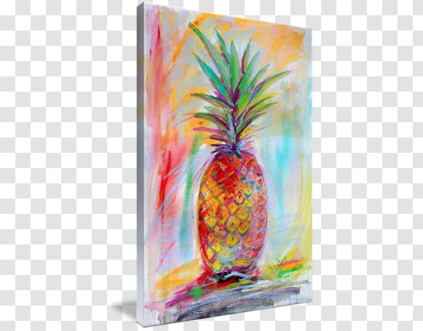 Pineapple Acrylic Paint Upside-down Cake Painting Canvas - Art - Painted Transparent PNG