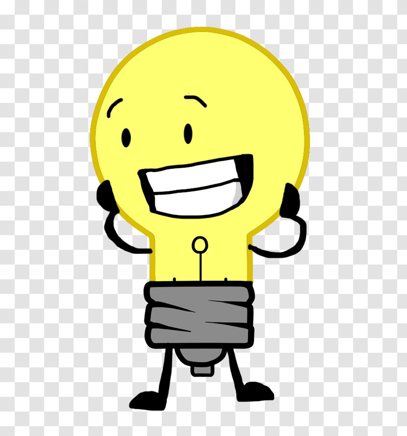 Light Bulb Cartoon - Smile - Art Thumb Transparent PNG