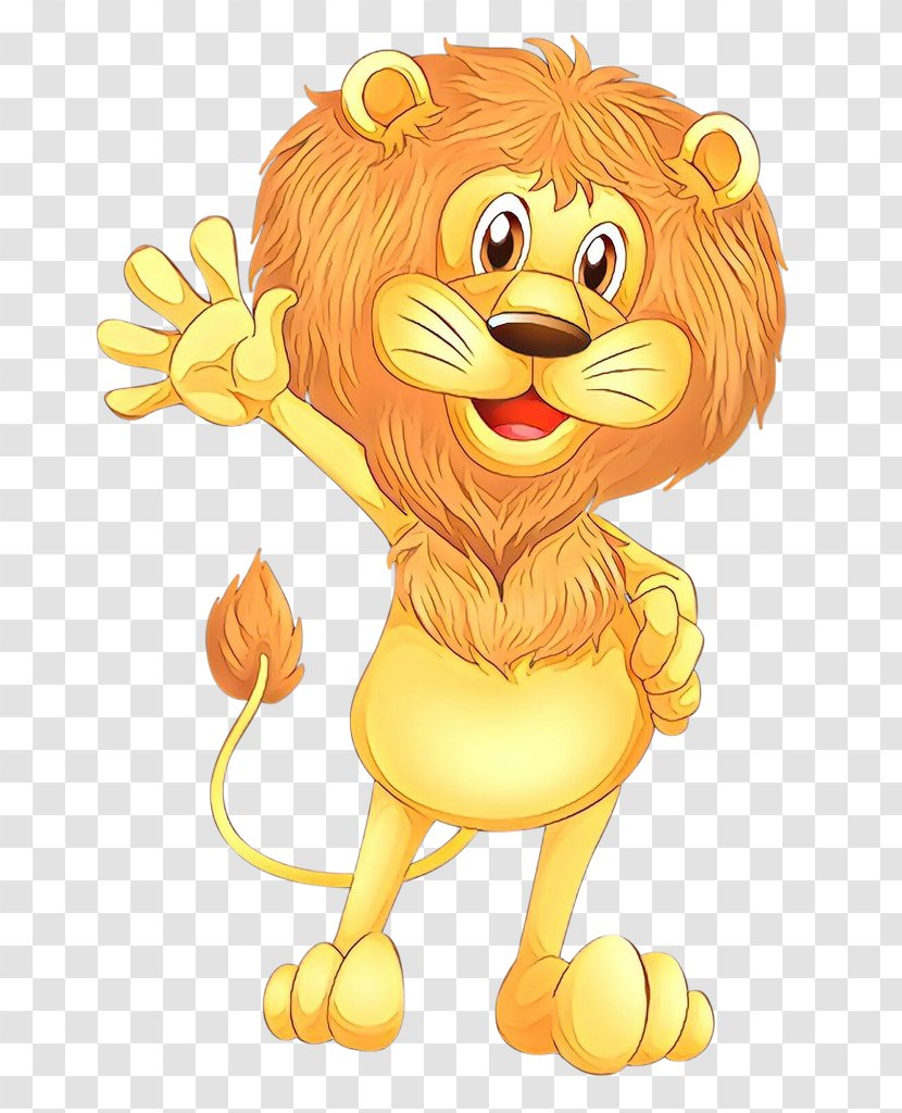 Cartoon Animated Lion Big Cats Yellow - Animation Transparent PNG