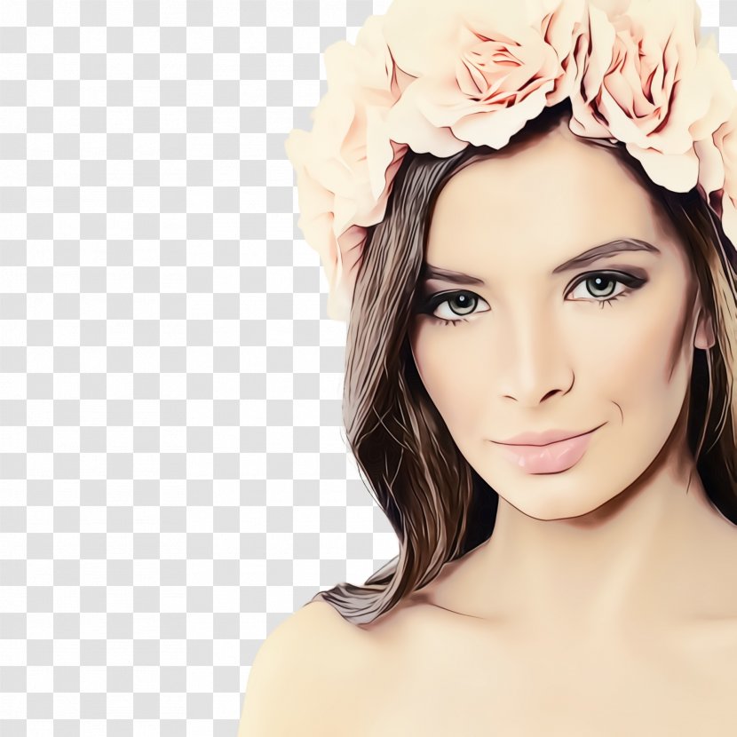 Hair Face Skin Forehead Beauty - Hairstyle - Lip Headpiece Transparent PNG