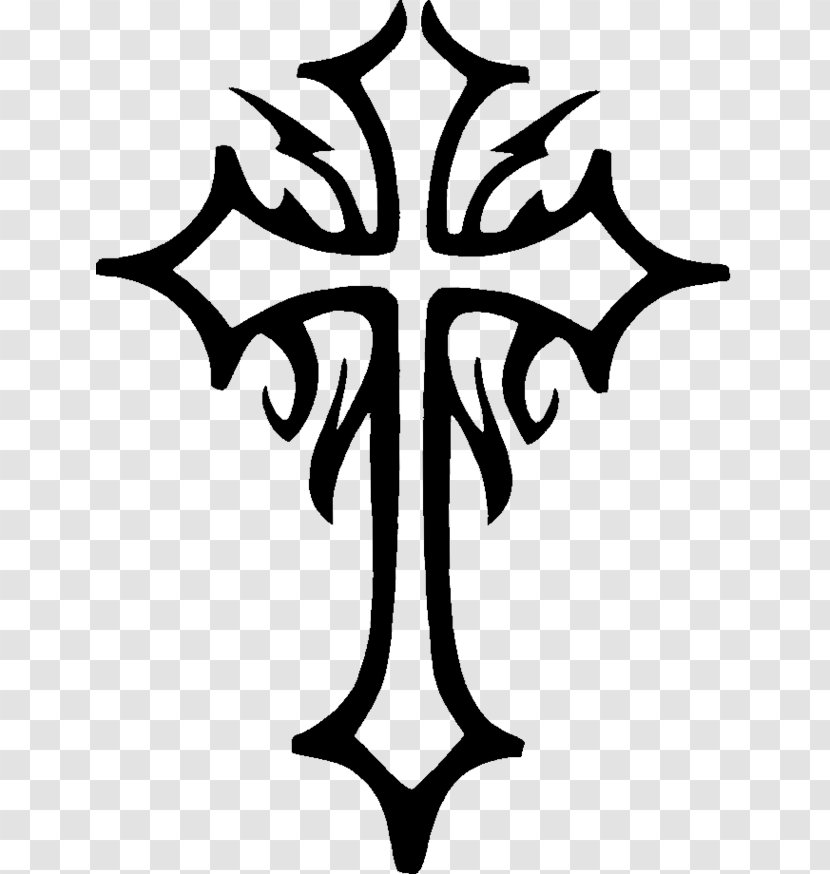 Tattoo Art Stencil Christian Cross Celtic - Silhouette Transparent PNG
