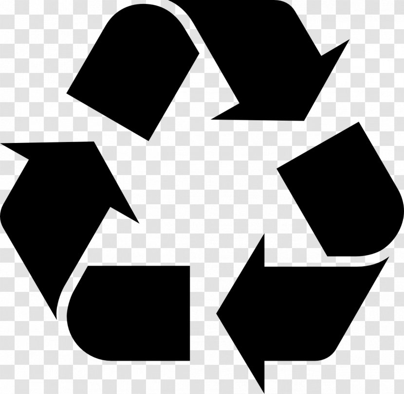 Recycling Symbol Rubbish Bins & Waste Paper Baskets Plastic - Sustainable Packaging - Black And White Transparent PNG