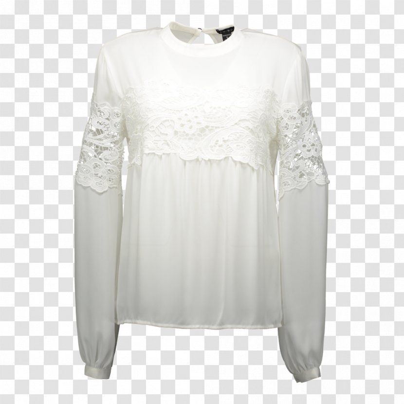 Sleeve Blouse Shoulder Neck - White - European-style Lace Transparent PNG