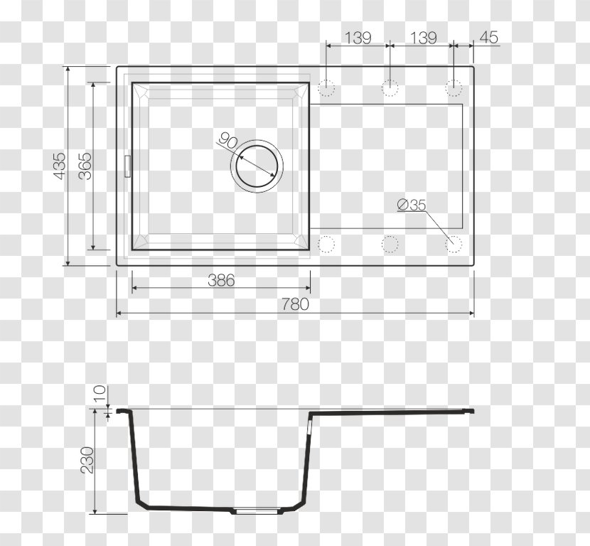 Drawing Furniture Diagram - Plumbing Fixtures - Design Transparent PNG
