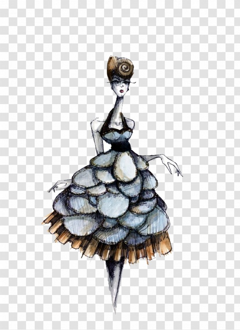Fashion Drawing Sketch - Wearing A Pompon Cartoon Woman Transparent PNG