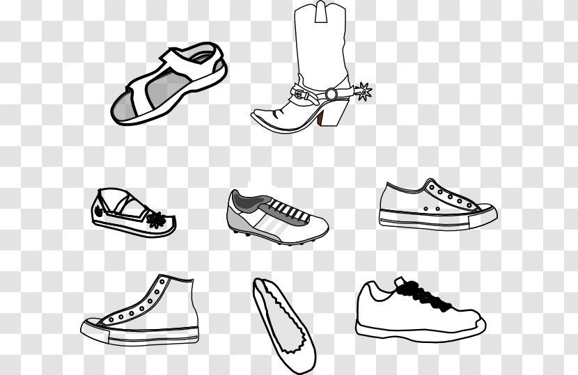 Shoe Sneakers Clip Art - Headgear - Outline Of Transparent PNG