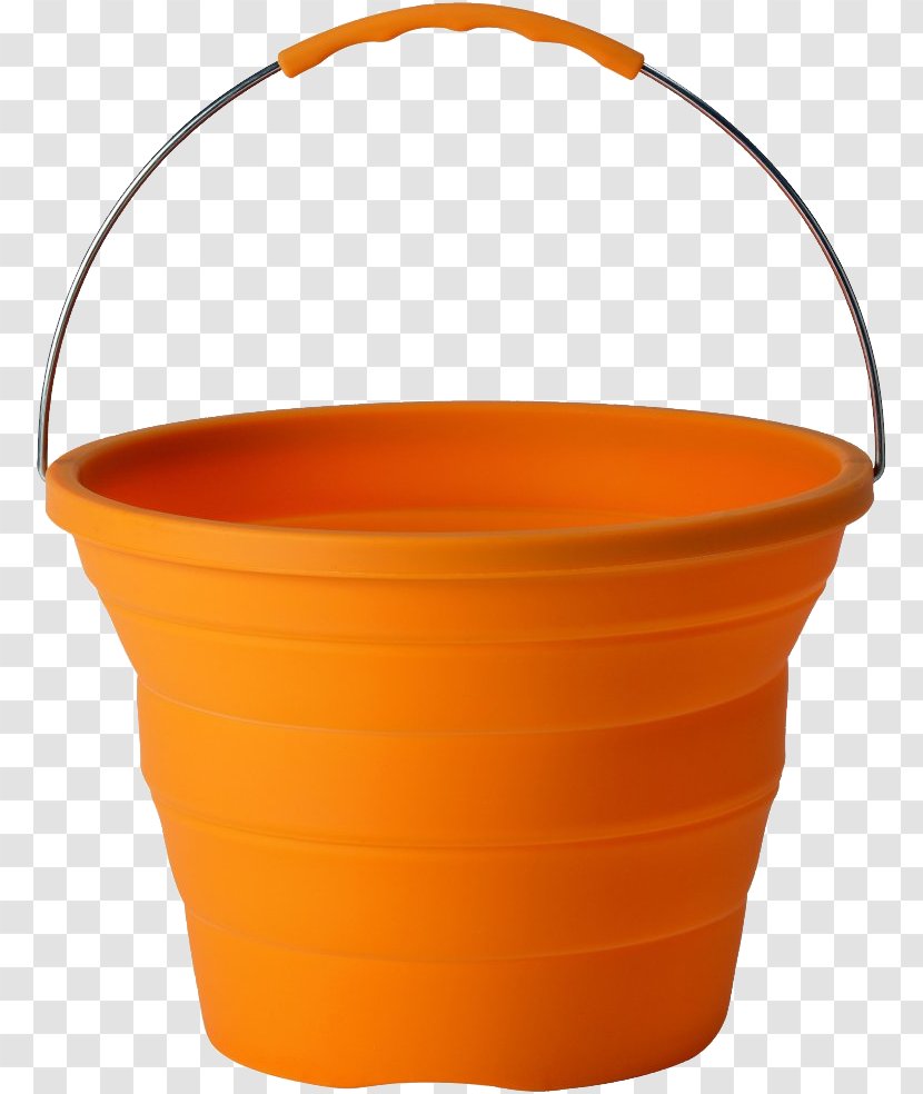 Flowerpot Plastic Orange Design - Bucket Image Free Download Transparent PNG