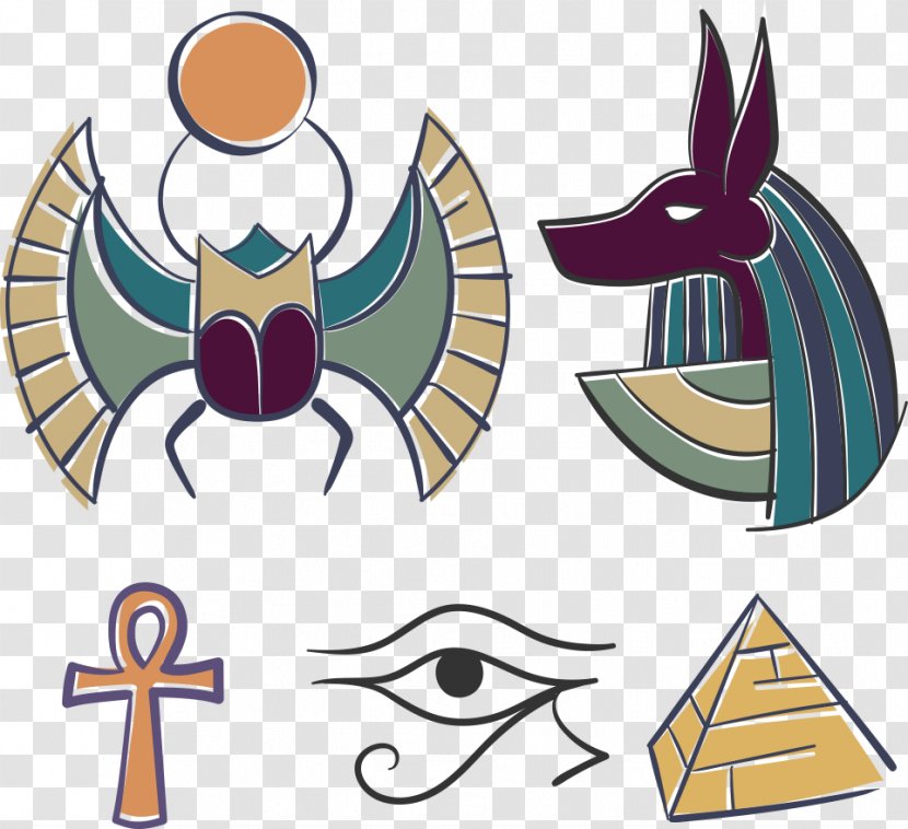 Ancient Egypt Drawing Clip Art - Pyramid - Vector Cartoon Elements Transparent PNG