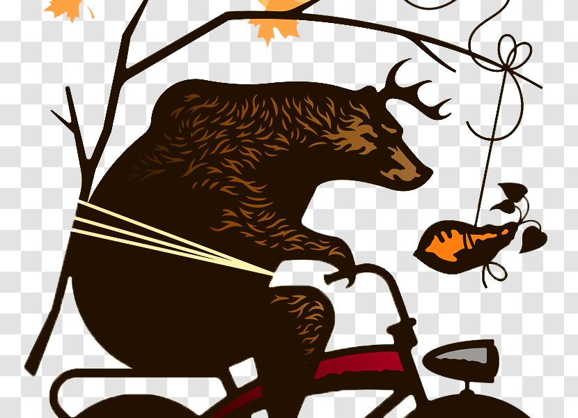Cycling Bicycle Illustration - Animals Carrying A Tree Transparent PNG