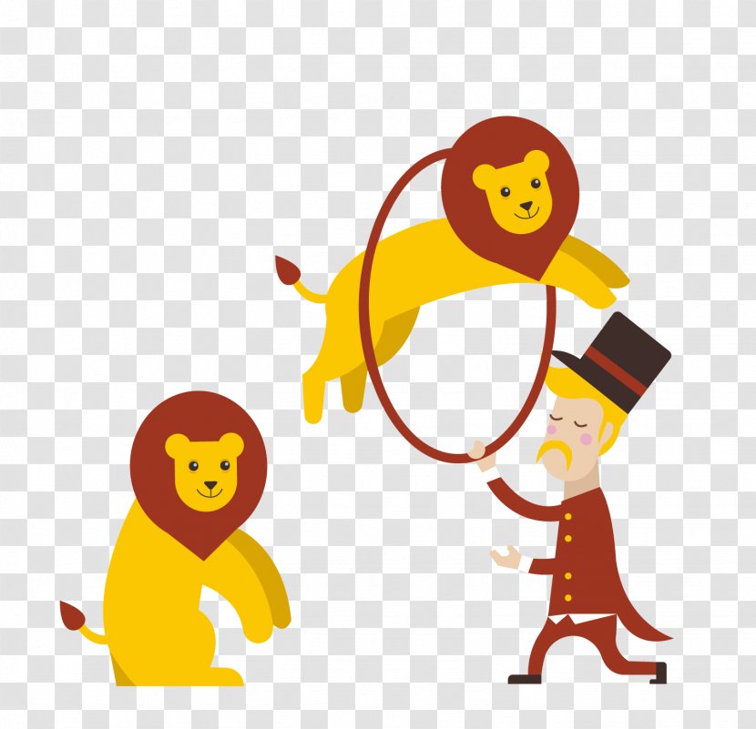 Lion Performance Circus Clip Art - Orange - Acrobatics Transparent PNG