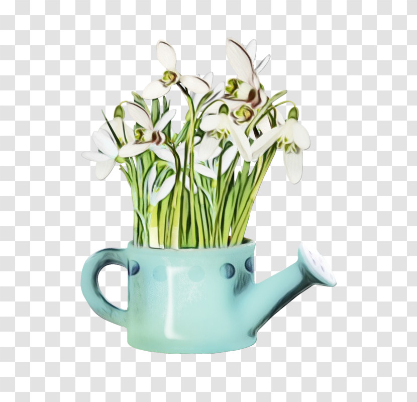 Flower Green Plant Snowdrop Flowerpot Transparent PNG