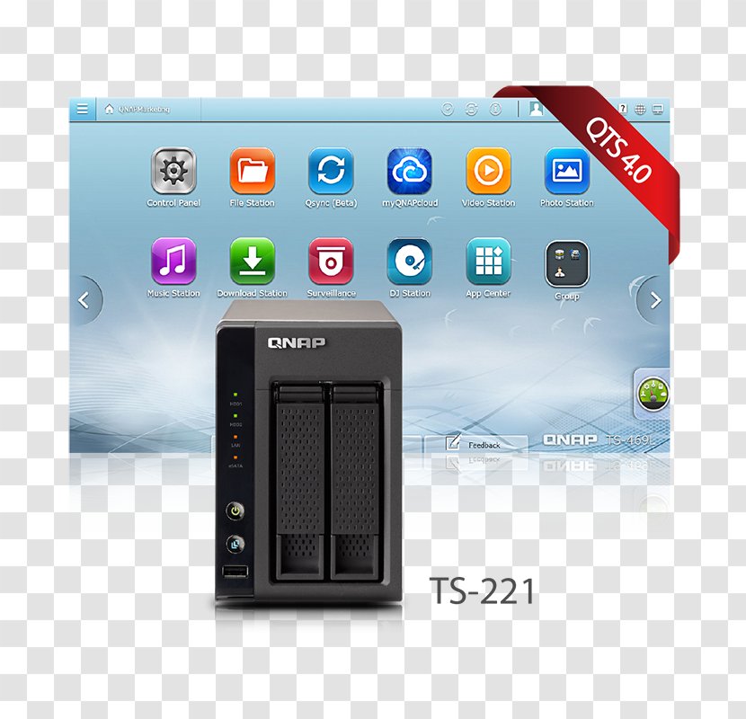 QNAP Systems, Inc. Network Storage Systems ISCSI Logical Unit Number TS-221 Turbo NAS - Web Material Transparent PNG