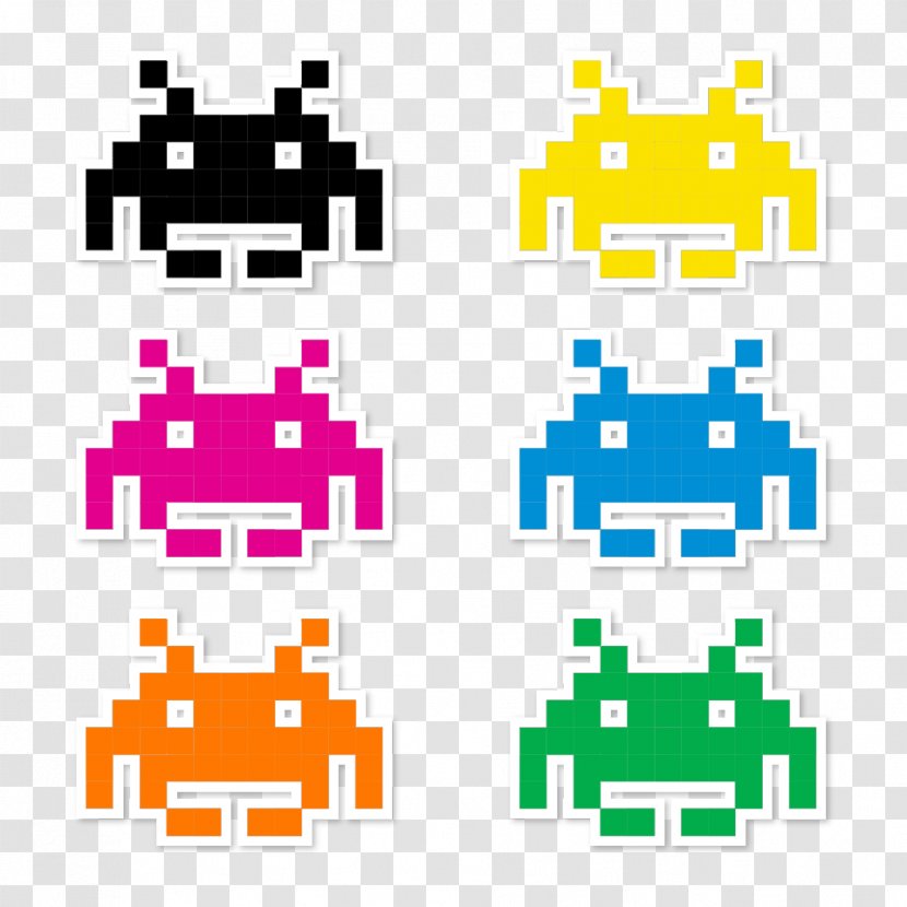 Space Invaders Pixel Art Video Game Atari - Consoles - 80s Arcade Games Transparent PNG