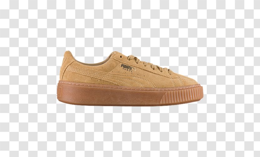 PUMA Suede Classic Sneaker Sports Shoes Foot Locker Creeper Metallic Toe Sneakers - Leather - Beige Puma For Women Transparent PNG