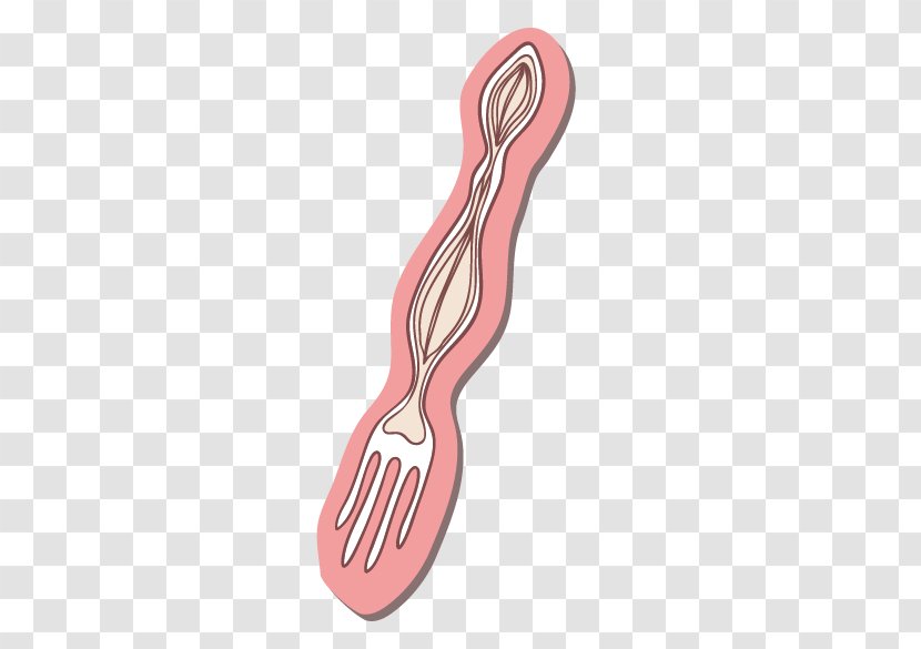 Buffet Spoon Fork - Pink - Lovely Hand-painted Cartoon Transparent PNG