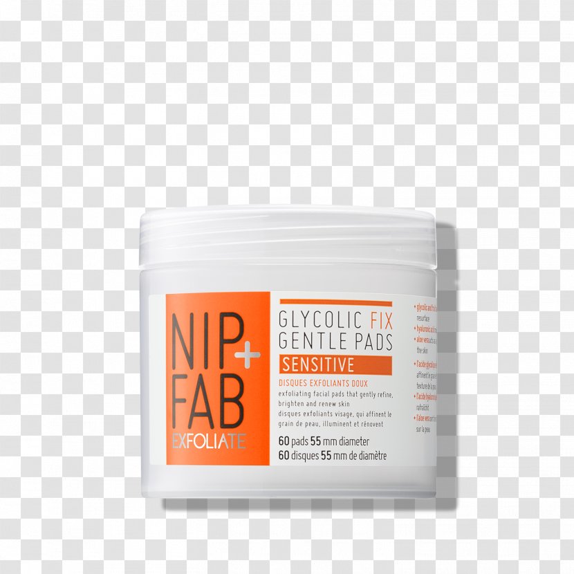 Cream Nip + Fab Glycolic Fix Daily Cleansing Pads Exfoliation Lotion Acid - Venom Face Transparent PNG