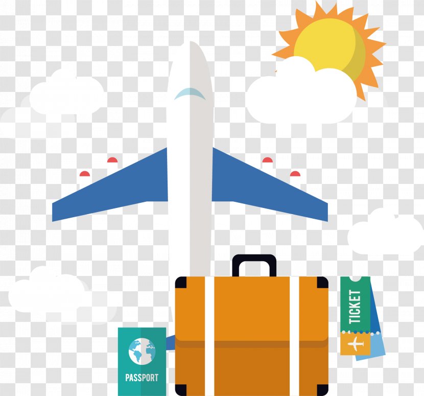 Airplane Airline Ticket Suitcase - White Plane Transparent PNG