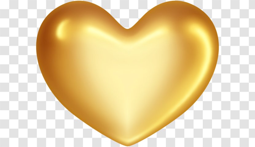 Heart Clip Art - Gold - Cold Transparent PNG