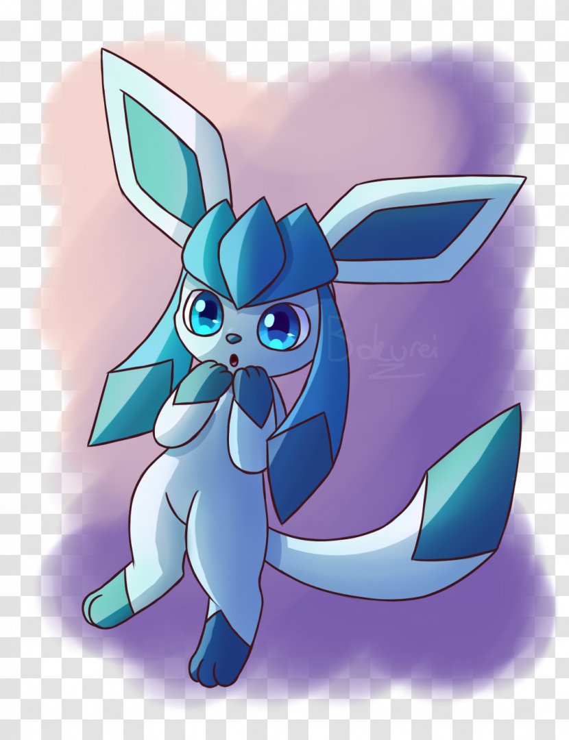 Cartoon Glaceon Eevee Drawing Illustration - Animation - Streamer Transparent PNG