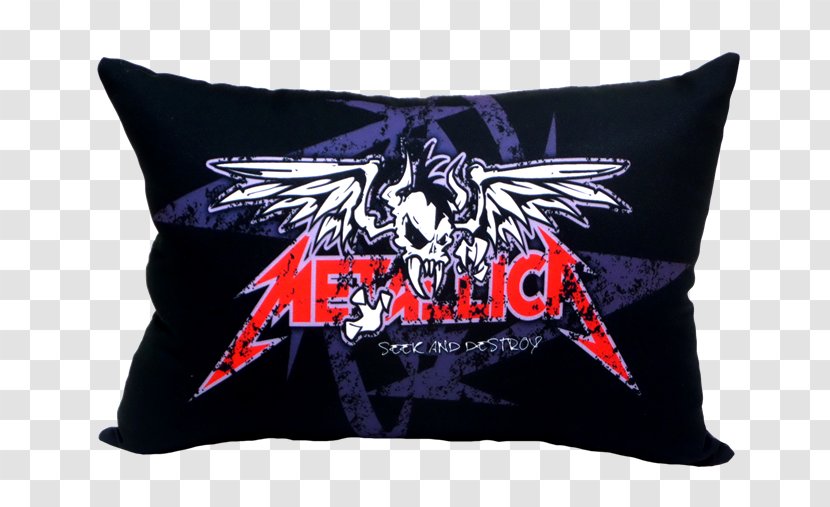 Printed T-shirt Cushion Metallica Throw Pillows - Tshirt Transparent PNG