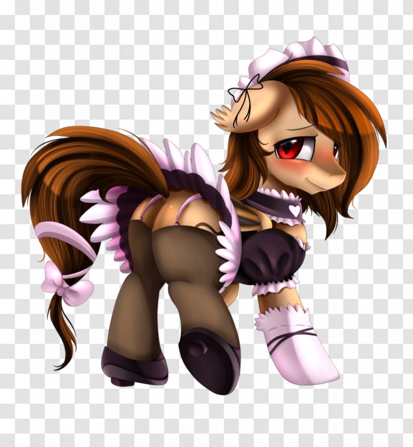 Pony Horse Cartoon Maid Cross-dressing - Watercolor Transparent PNG