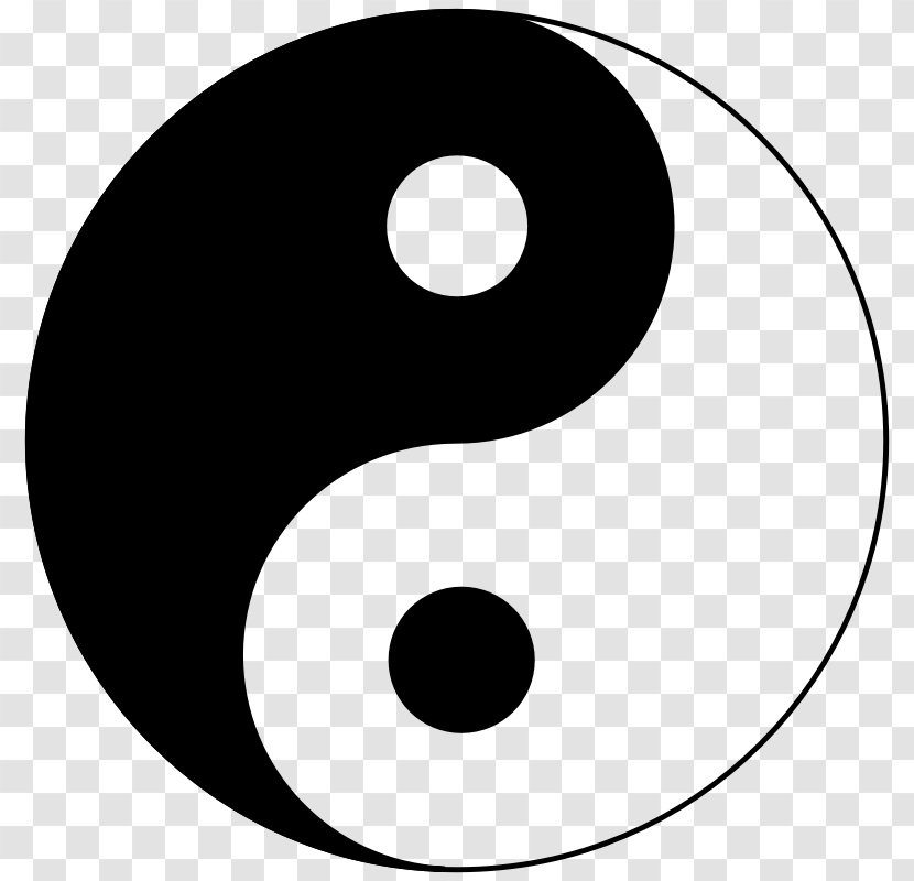 Yin And Yang Symbol Taoism Concept - Black White - Red Hand Transparent PNG