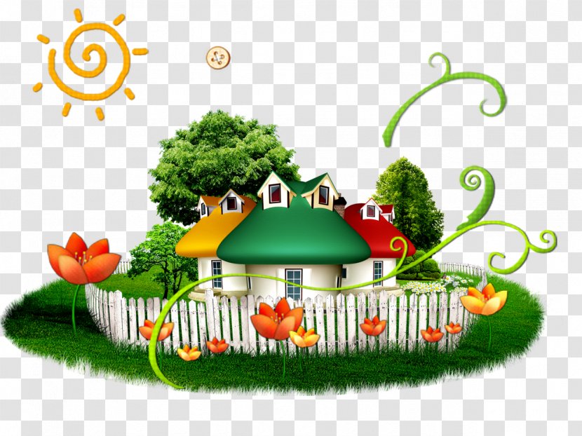 Cartoon Drawing - Grass - House Transparent PNG