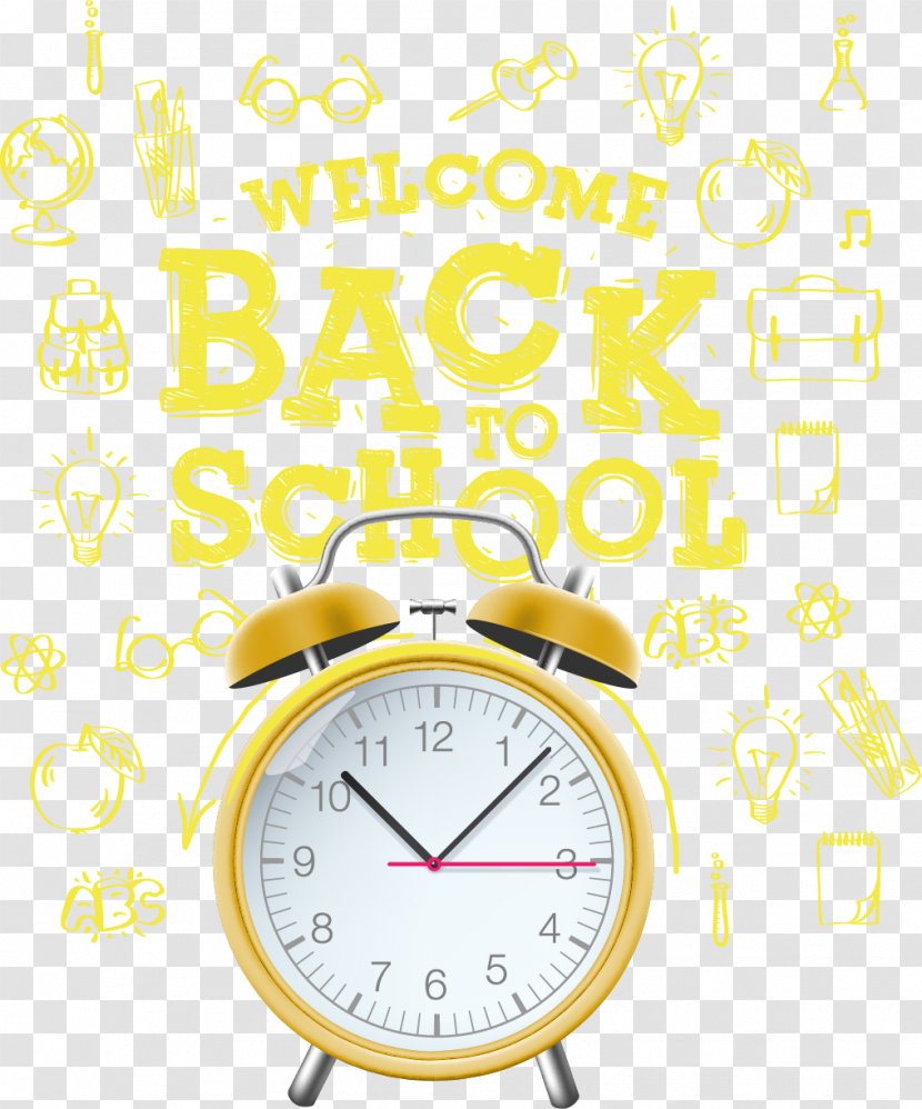 Alarm Clock Yellow - Learning - Vector Transparent PNG