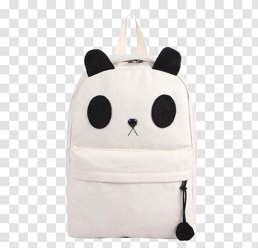 Giant Panda Student Handbag Backpack - Material - Bag Transparent PNG