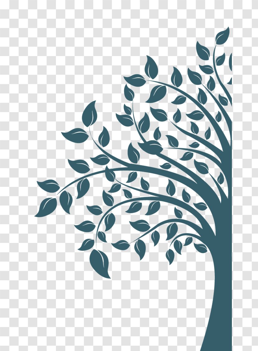 Teal White Branching Leaf Font - Tree - Talented Transparent PNG