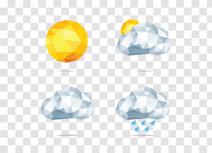Icon - Cartoon - Weather Forecast Geometric Elements Transparent PNG