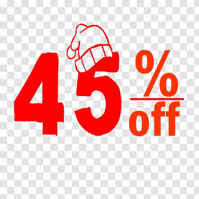 Christmas 45% Discount Tag. - Logo - Symbol Transparent PNG