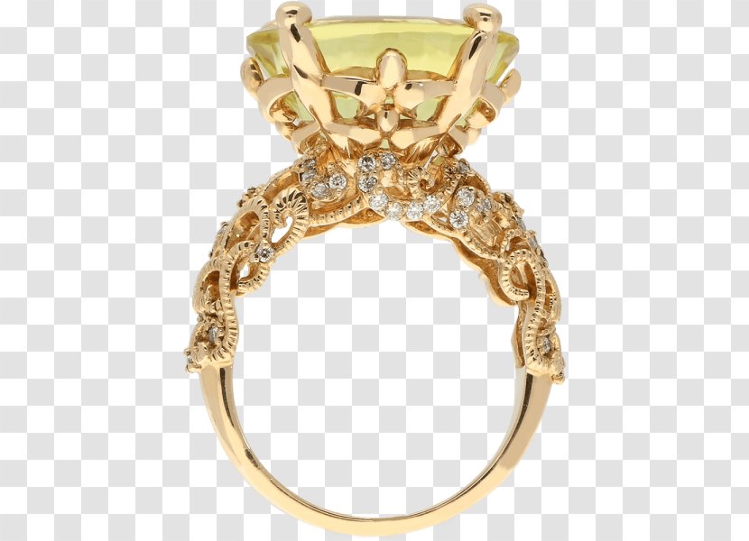 Ring Gold Brilliant Citrine Diamond - Metal Transparent PNG