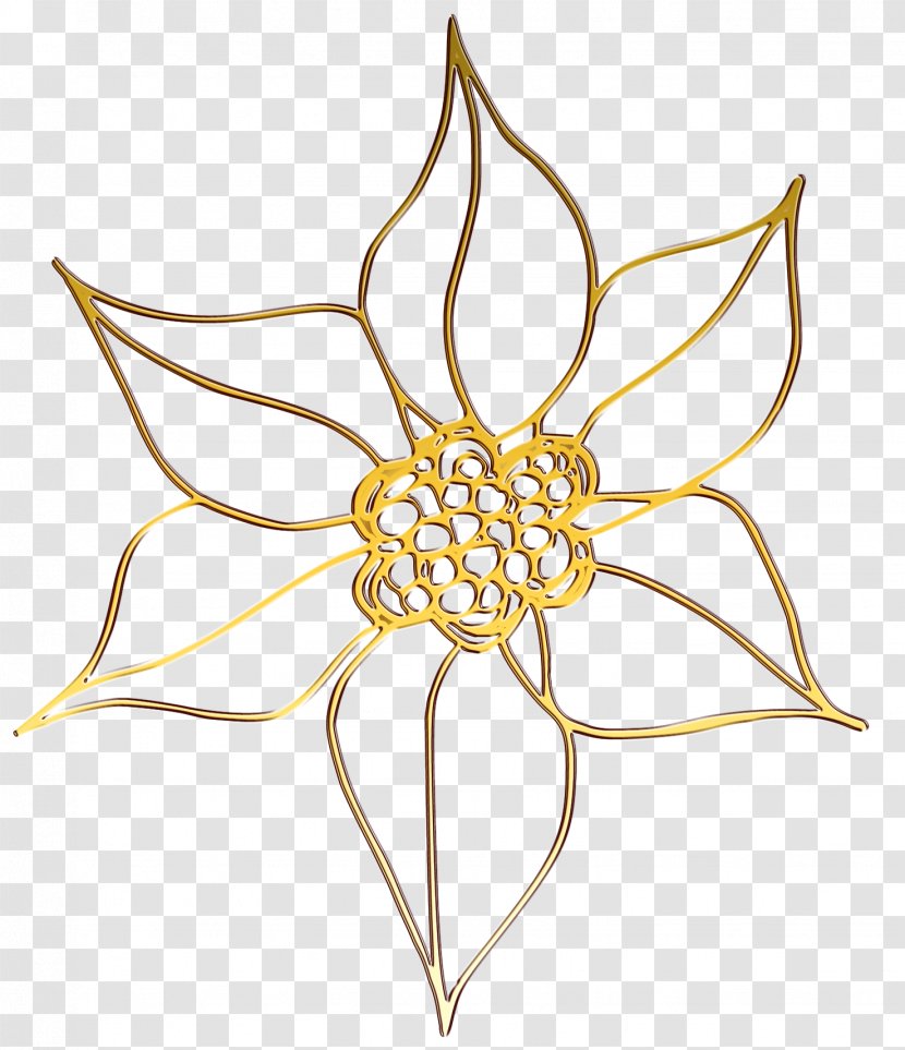 Flower Gold - Floristry - Metal Jewelry Transparent PNG