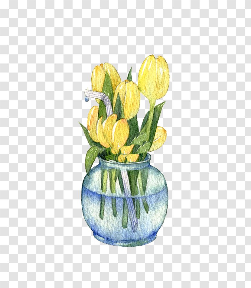 Tulip Download Floral Design Cut Flowers - Flowering Plant - Yellow Tulips Transparent PNG