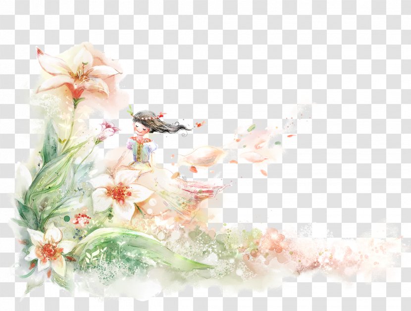 Desktop Wallpaper Flower Image Floral Design Photograph - Spring Fairy Transparent PNG