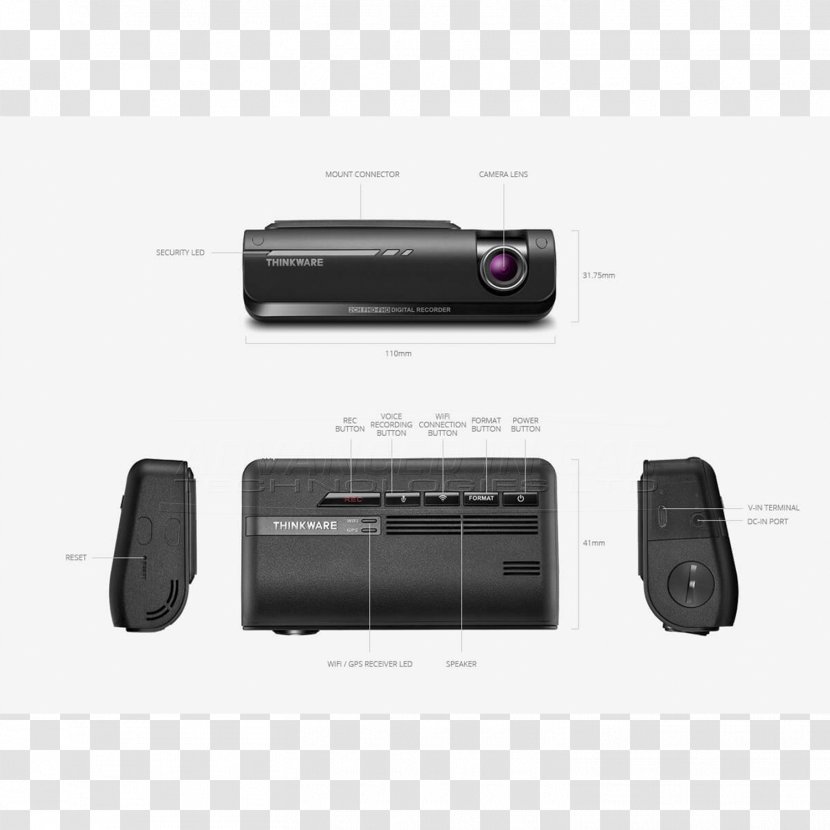 Thinkware F770 Dashcam Car Camera 1080p - Electronic Device Transparent PNG