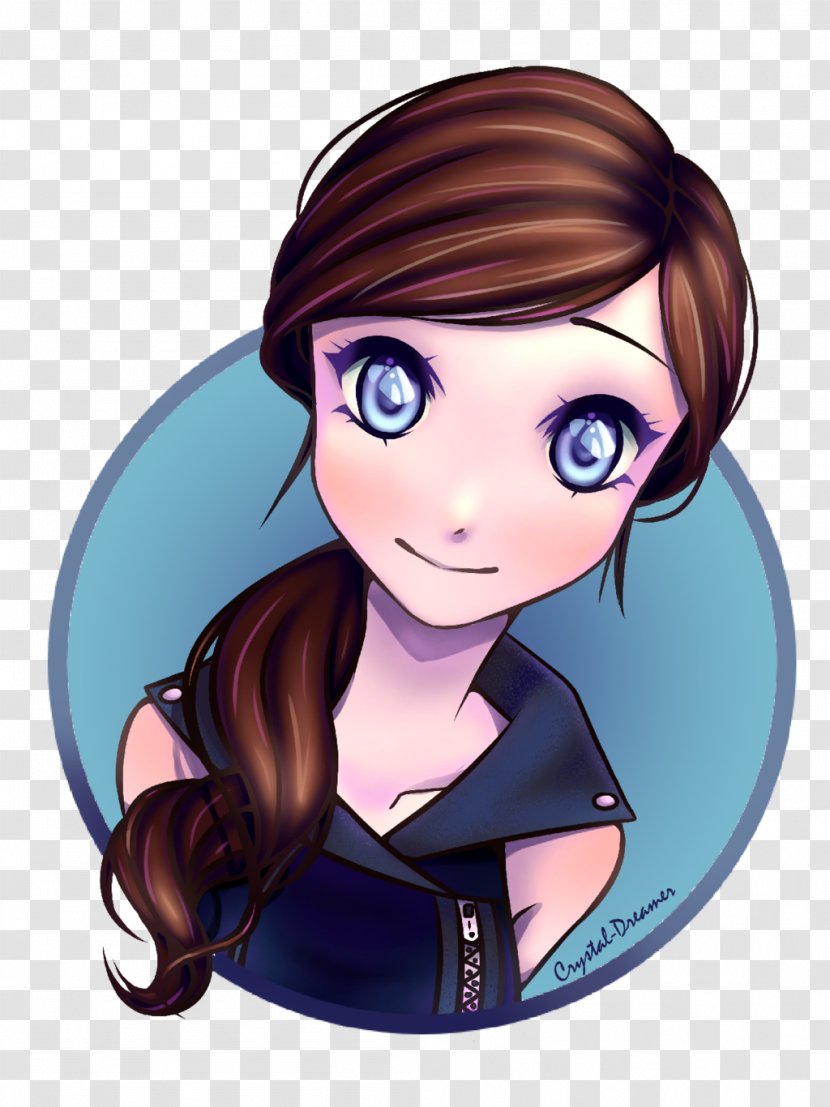 Illustration Cartoon Black Hair Brown Eye - Creativ Crystal Transparent PNG