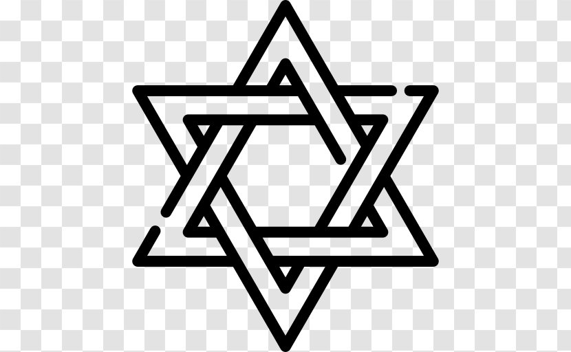 Star Of David Judaism Hexagram Symbol - Monochrome Transparent PNG